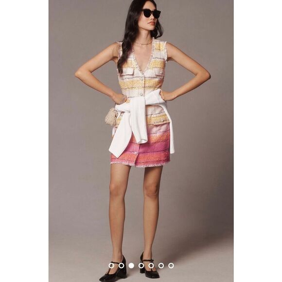 Anthropologie x Maeve Sleeveless Tweed Mini Dress Size 22 - Picture 1 of 12